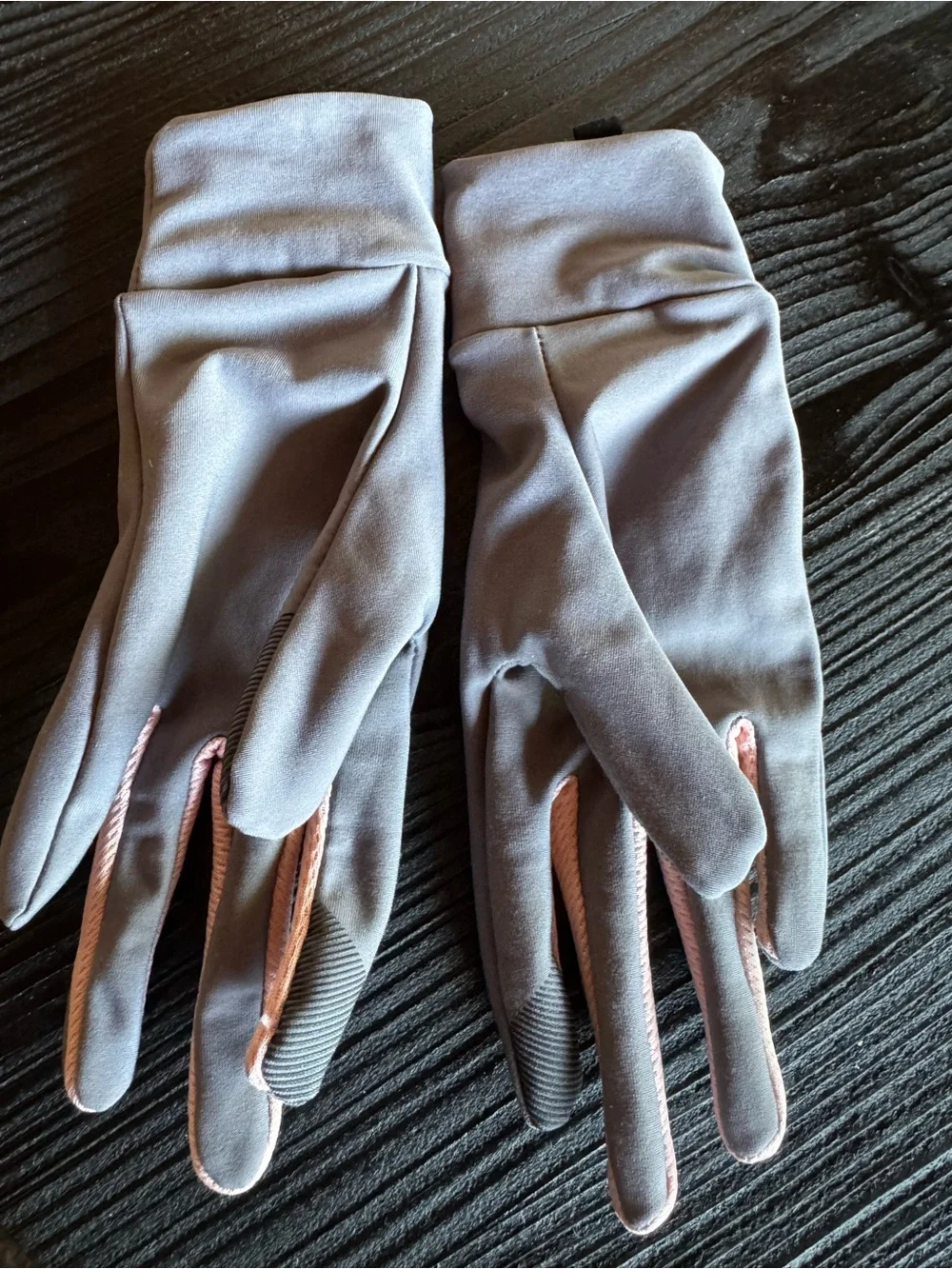 Nike Women's Running Gloves - Light Gray + Pink